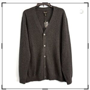 Club Room Men’s 100% Cashmere Charcoal Cardigan Size XL